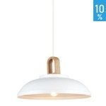 Danito chandelier pendant ceiling lamp metal wooden white large Italux MDM3153/1L W