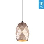 Harley geometric pendant ceiling lamp metal oval champagne gold dome Italux MDM-3480/1 GD