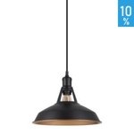 Freya metal dome pendant ceiling lamp black gold Italux MDM-2315/1 M BK+GD