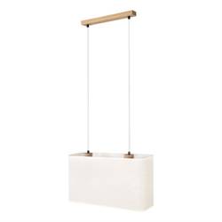 Boho Pendant Lamp 2xE27 Max.40W Oiled Oak/Transparent PVC/Beige Britop