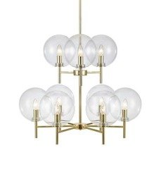 Brushed gold, transparent CROWN 20W 9xE14 pendant lamp Markslojd 107920