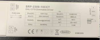 CCT DALI 15W 2X350mA DT8 LED DC power supply