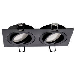 CERI 2 SQ Black IP20 square black double recessed ceiling spot luminaire EDO777475 Edo Solutions