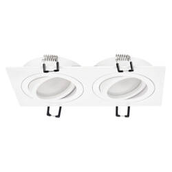 CERI 2 SQ White IP20 square white double recessed ceiling spot luminaire EDO777474 Edo Solutions