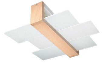 Ceiling luminaire, plafond FENIKS 2, 2 x E27, neutral wood, SOLLUX, SL.0076