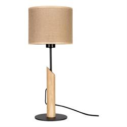 Colette Jute Table Lamp 1xE27 Max.40W Black/Oiled Oak/Beige Britop