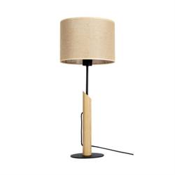 Colette Jute Table Lamp 1xE27 Max.60W Black/Oiled Oak/Beige Britop