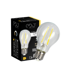 DARI LED Filament decorative light bulb 7.3W, E27, 2700K, 806lm, 230V, CLEAR A60, EDO777627 EDO Solutions