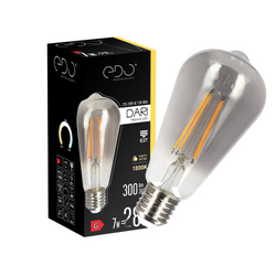 DARI LED Filament decorative light bulb 7W, E27, 1800K, 300lm, 230V, SMOKE, ST64, EDO777623 EDO Solutions