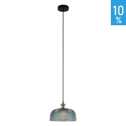 Davide glass pendant ceiling lamp blue glass dome retro vintage Italux MDM-2916/1 BL