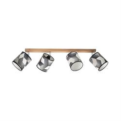 Espacio Ceiling Lamp 4xE27 Max.25W Oiled Oak/Multicolor Britop