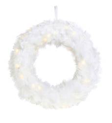 FEATHER LED wreath pendant lamp 40L white 35cm