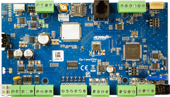 GSM/IP control panel, 12VDC power supply PSR-ECO, 4 zones, BIx8-40, BOx8-24, PCB