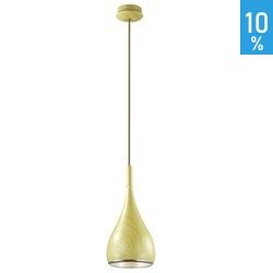 Gemma pendant ceiling lamp natural wood steel glass modern dome Italux MA01986CP-001