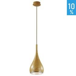 Gemma pendant ceiling lamp peach wood steel glass modern dome Italux MA01986CQ-001