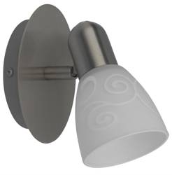 HARMONY LUX E14 chrome white patterned wall lamp Rabalux 6635