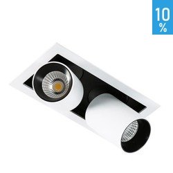 LED Mercanta recessed ceiling luminaire adjustable white downlight double tube Italux GL7117-2/12W 3000K WH+BL