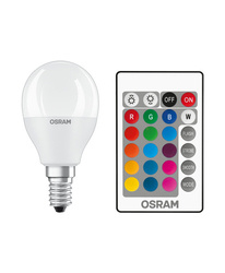 LED Retrofit RGBW ST CLAS P E14 5.5W 2700K light bulb with remote control Osram