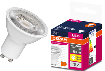 LED VALUE PAR16 GU10 4.5W =50W 3000K 350lm 60st Osram bulb