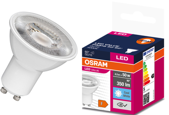 LED VALUE PAR16 GU10 4.5W =50W 4000K 350lm 60st Osram bulb