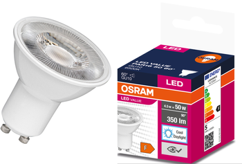 LED VALUE PAR16 GU10 4.5W =50W 6500K 350lm 60st Osram bulb