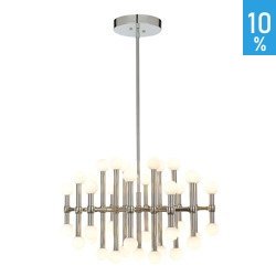 LED chandelier pendant lamp Giovanna 94W 3000K large polished nickel MX16009008-37A Italux