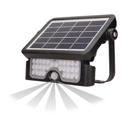 LUX LED 5W, solar floodlight with motion sensor 500lm, IP65, 4000K, 2x1500mAh, black