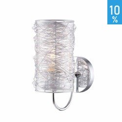 Linton wall sconce lamp silver metal wire braided tube modern Italux MBM2136/1