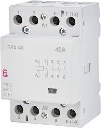 Modular contactor 40A 4 NO contacts (3 modular 4 pole) - R 40-40 230V 002463410 ETI