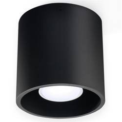 ORBIS 1 aluminum ceiling luminaire, 1 x GU10, black, SOLLUX, SL.0016