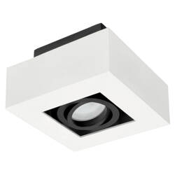 OSMIN 1 White IP20 square single white black mat surface mounted adjustable ceiling lamp EDO777143 Edo Solutions