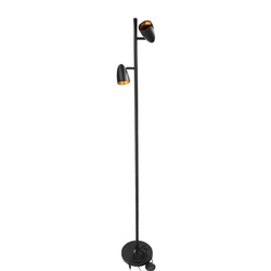 OVO F Black standing lamp, 2xGU10, 153cm, black, EDO777657 EDO Solutions