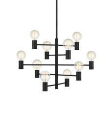 PARIS 10L 10XE27 pendant lamp Black Marksoljd 107187