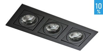 Paco 3 flush ceiling luminaire black Azzardo GM2301