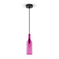 Pendant lamp over table tube bottle dark pink glass E14 Rose Pendant Holder-Bottle-E14 VT-7558-RO 3774 V-TAC