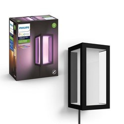 Philips Hue | Impress small outdoor LED wall lamp black, 8 W, 1200 lm, 24 V, IP44 1745930P7