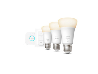 Philips Hue Starter Kit 3xE27 9.5W 2700K + Bridge + Hue Bluetooth and Zigbee Dimmer Controller