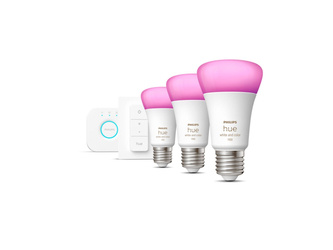 Philips Hue | Starter kit 3x E27 9W RGB dimmable + remote Dimmer + Hue Bridge