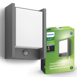 Philips myGarden Arbour LED motion sensor garden wall lamp, 4000K anthracite 6W, 1646193P3 Philips