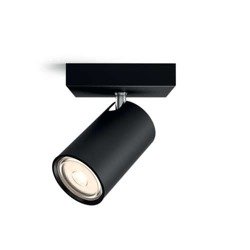 Philips myLiving KOSIPO surface-mounted spotlight, 1 x GU10, black, 5059130PN