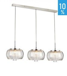 Rego 3 line pendant ceiling lamp transparent Azzardo 3957-3P