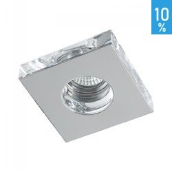 Remix recessed ceiling luminaire chrome metal square mesh silver Italux MQ61305-1I