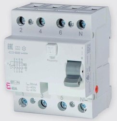 Residual current circuit breaker 4P 40A 0.03mA AC type 6kA 002061652 ETI