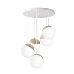 SFERA WOOD 5xE14 white pendant lamp Milagro MLP5426