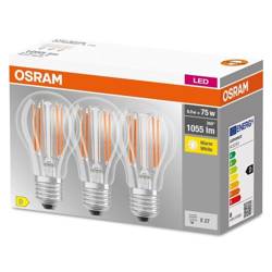 Set of 3x LED Filament E27 7.5W 2700K 1055lm Osram bulb