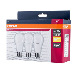 Set of 3x LED bulb A60 E27 13W =100W 2700K warm WW 1521lm Osram