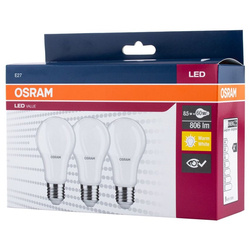 Set of 3x LED bulb A60 E27 8.5W =60W 2700K warm WW 806lm Osram