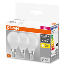 Set of 3x LED bulb P40 E14 4.9W =40W 2700K 470lm Osram