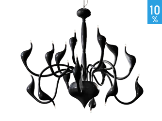 Snake 2 pendant ceiling lamp black Azzardo AZ1048