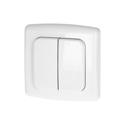 Surface-mounted double switch, for remote control of flush-mounted switches and outlets, with radio transmitter, ORNO Smart Home